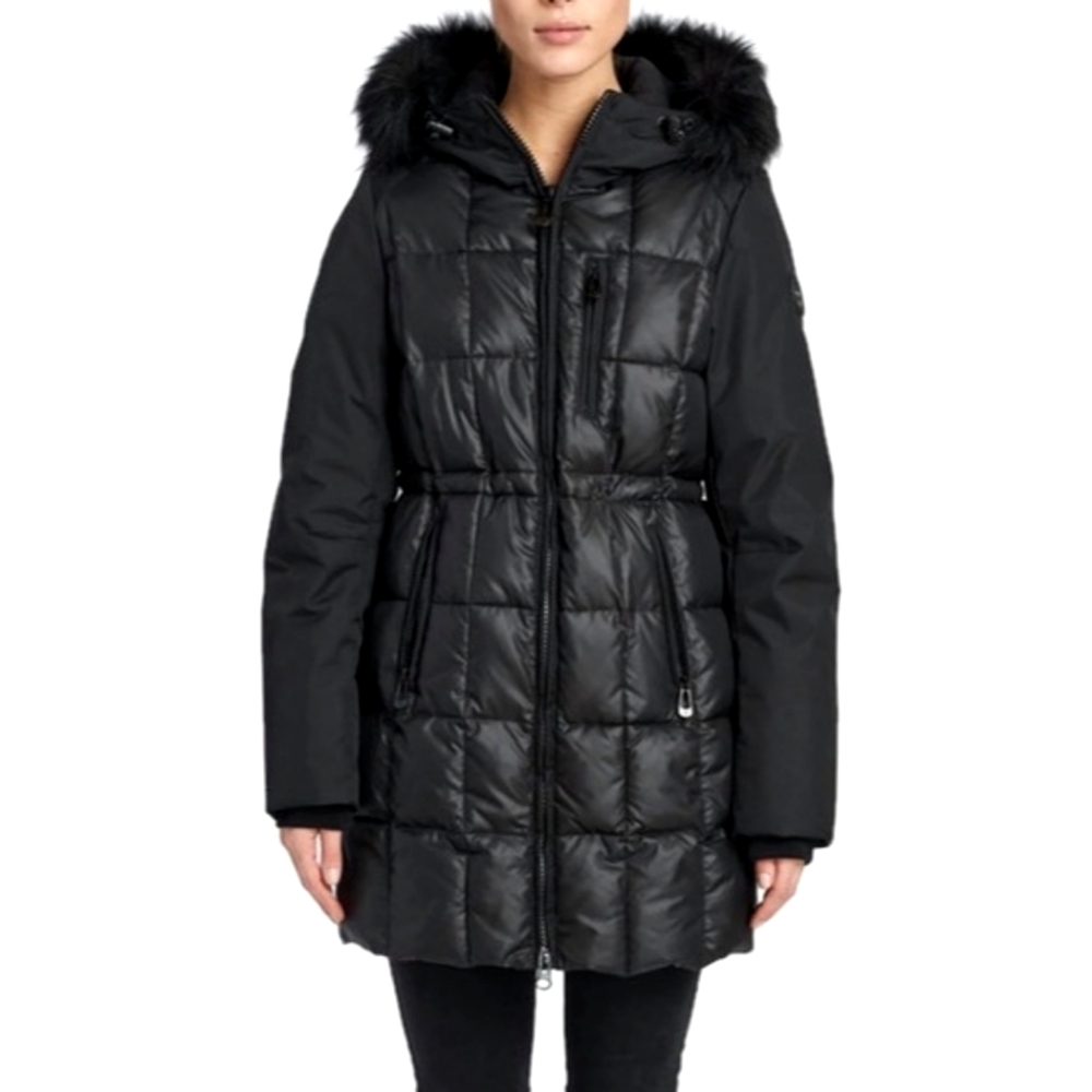 Noize Elle Quilted Mid Length Winter Jacket